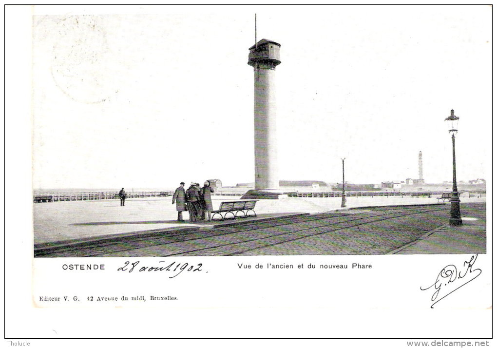 Oostende (Ostende)-1902- Vue De L'ancien Et Du Nouveau Phare- Précurseur (voir Scan) - Oostende