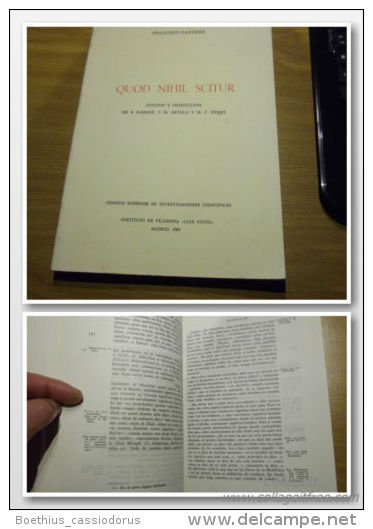 Espagnol-latin QUOD NIHIL SCITUR 1984 F. SANCHEZ TRADUCCION RABADE ARTOLA PEREZ - Culture