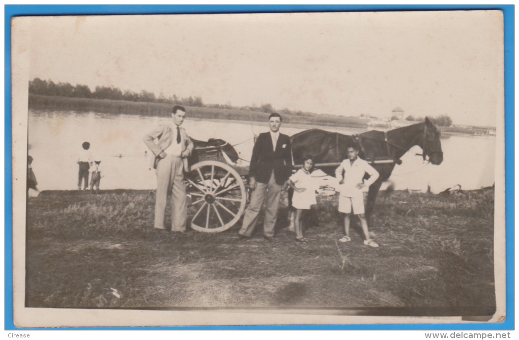 HORSE CHILDREN, ENFANTS ORIGINAL PHOTO  POSTCARD - Children And Family Groups