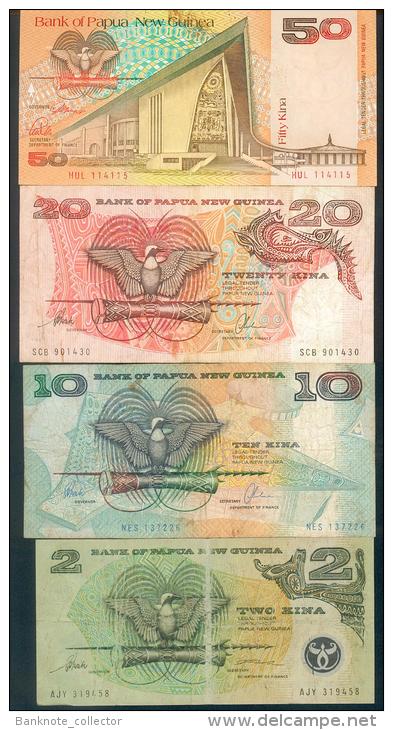 Papua New Guinea, 4 X Banknotes, 2 - 50 KINA ! - Papua-Neuguinea