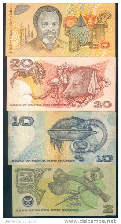 Papua New Guinea, 4 X Banknotes, 2 - 50 KINA ! - Papua Nueva Guinea
