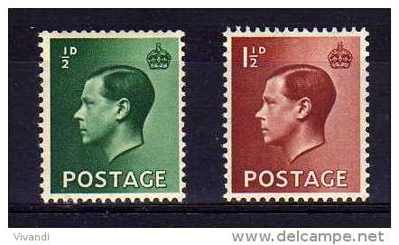 Great Britain - 1936 - Definitives (Inverted Watermark, Part Set) - MNH - Ungebraucht