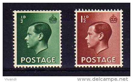 Great Britain - 1936 - Definitives (Inverted Watermark, Part Set) - MNH - Nuevos