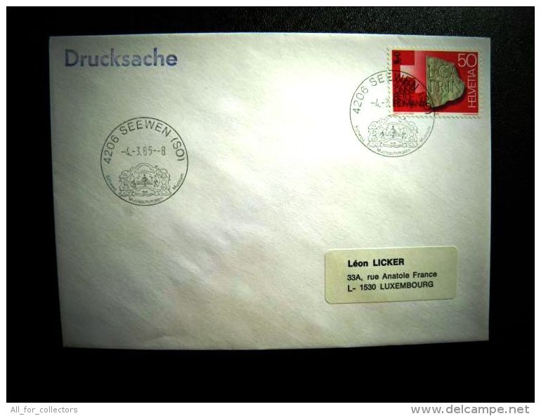 Cover From Switzerland Special Cancel Music Museum - Storia Postale