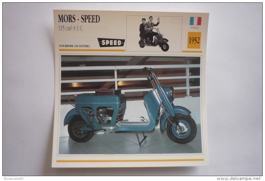 Transports - Sports Moto - Carte Fiche Technique( Mors-speed 115cm3 S 1 C - Tourisme-scooter - 1952 - Motorcycle Sport