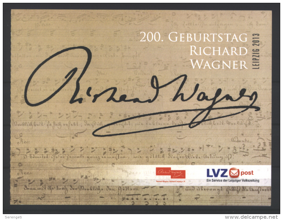 Deutschland LVZ MH '200. Geb. Richard Wagner' / Germany Prestige Booklet 'Richard Wagner's 200th Birthday' **/MNH 2013 - Musique