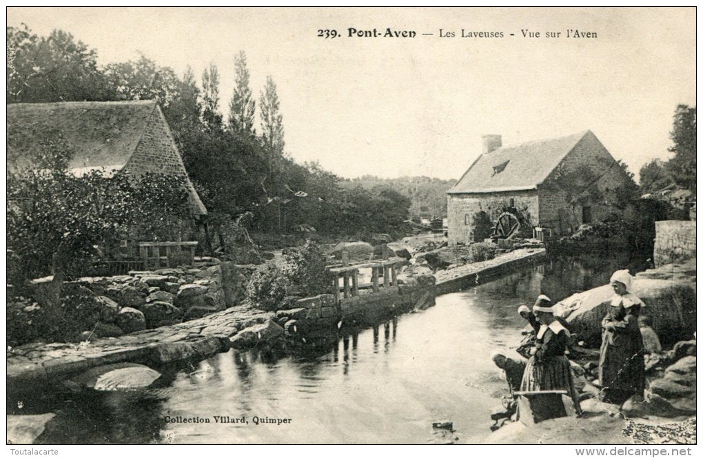 CPA 29 PONT AVEN LES LAVEUSES VUE SUR L AVEN - Pont Aven