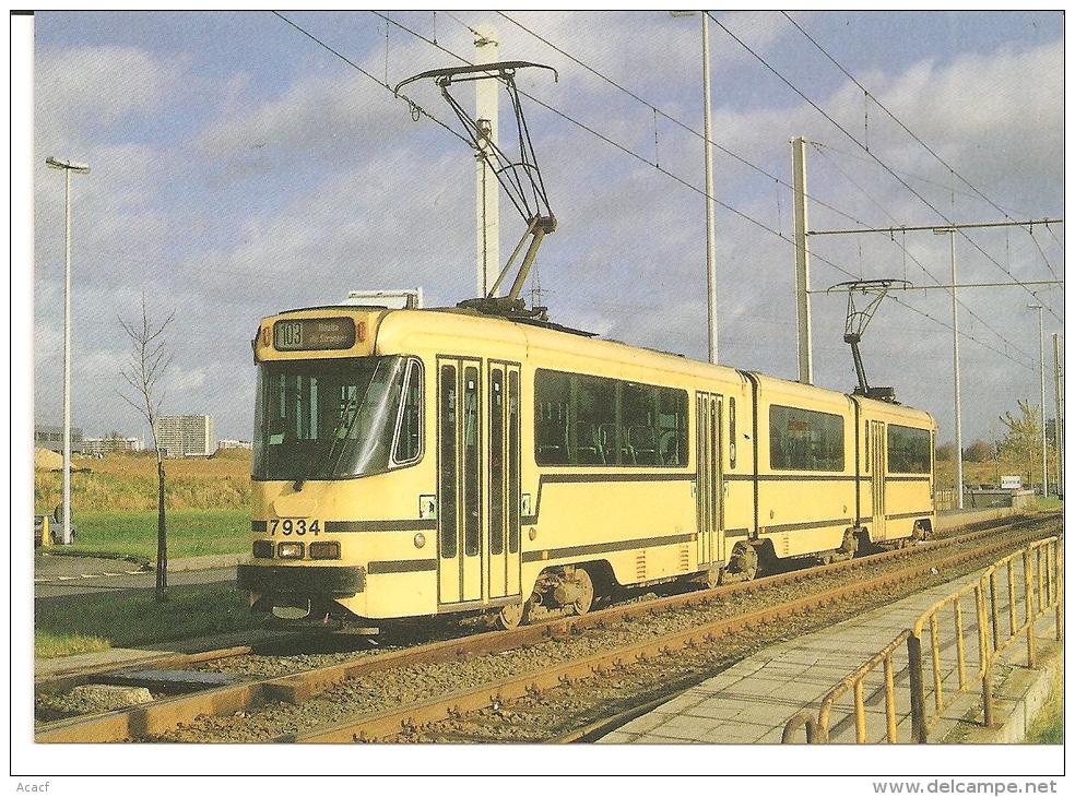 GEDA 1987-20 -  Motrice 7934 De Bruxelles, Au Terminus Hôpital Erasme (Belgique) - - Tramways