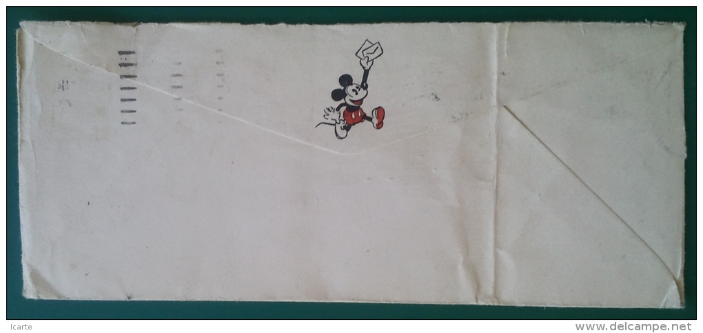 Enveloppe 1952 WALT DISNEY MICKEY MOUSE 52 Champs-Elysées PARIS - Disney