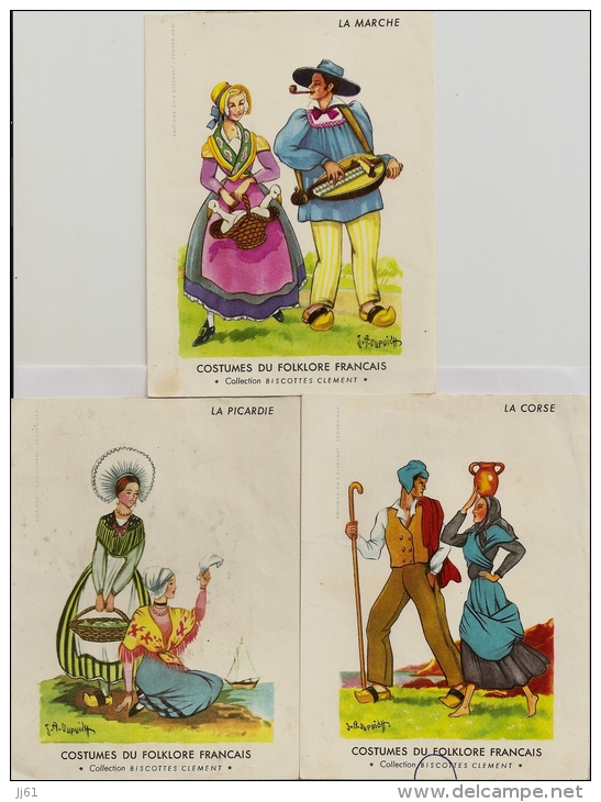 COLLECTION BISCOTTES CLEMENT LOT 19 IMAGES FORMAT CARTE POSTALES POISSON SPORT OISEAUX COSTUMES BE - Autres & Non Classés