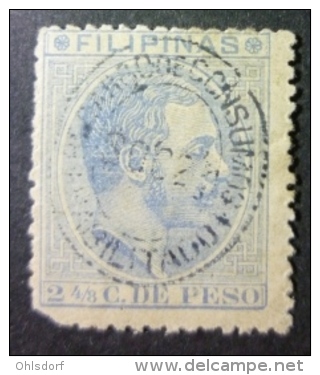 FILIPINAS - RECARGO 1888-89: YT 5, Fiscaux-postaux, O - FREE SHIPPING ABOVE 10 EURO - Filipinas