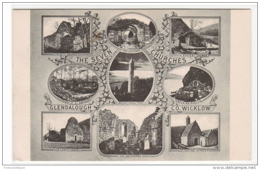 Seven Churches Glendalough Co Wicklow Ireland 1932 Postcard - Wicklow