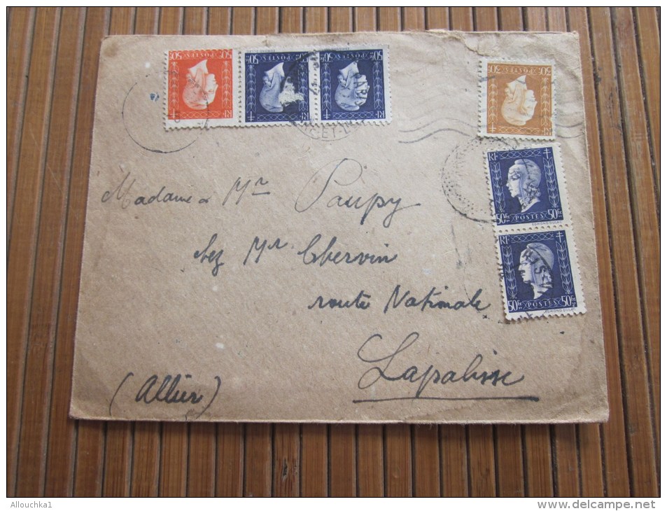 Curiosité Lettre Affranchissement Fantaisiste Composé 6 Timbres Marianne De Dulac à Grosse Faciale 50 Fr.X 4 + 30c+50c? - Briefe U. Dokumente