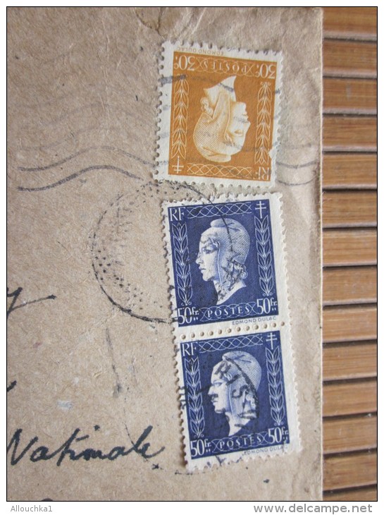 Curiosité Lettre Affranchissement Fantaisiste Composé 6 Timbres Marianne De Dulac à Grosse Faciale 50 Fr.X 4 + 30c+50c? - Brieven En Documenten