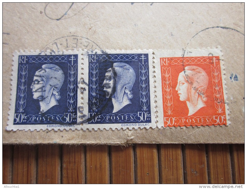 Curiosité Lettre Affranchissement Fantaisiste Composé 6 Timbres Marianne De Dulac à Grosse Faciale 50 Fr.X 4 + 30c+50c? - Briefe U. Dokumente