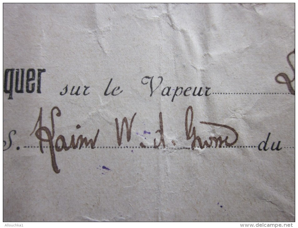 29/8/1906 Titre De Transport Document Historique Permis D'embarquer Sur Vapeur Lyod  Collé Sur Boîte Allumettes - Europe