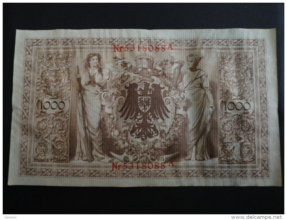 1910 A - 21 Avril 1910 - Billet 1000 Mark - Allemagne - Série A : N° 5318088 A - Banknote Deutschland Germany - 1.000 Mark