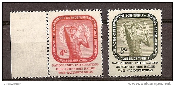 UNO NY, Vereinte Nationen 1959, Nr. 80-81, Tag Der Vereinten Nationen: Treuhandschaftsrat Postfrisch (mnh) - Unused Stamps
