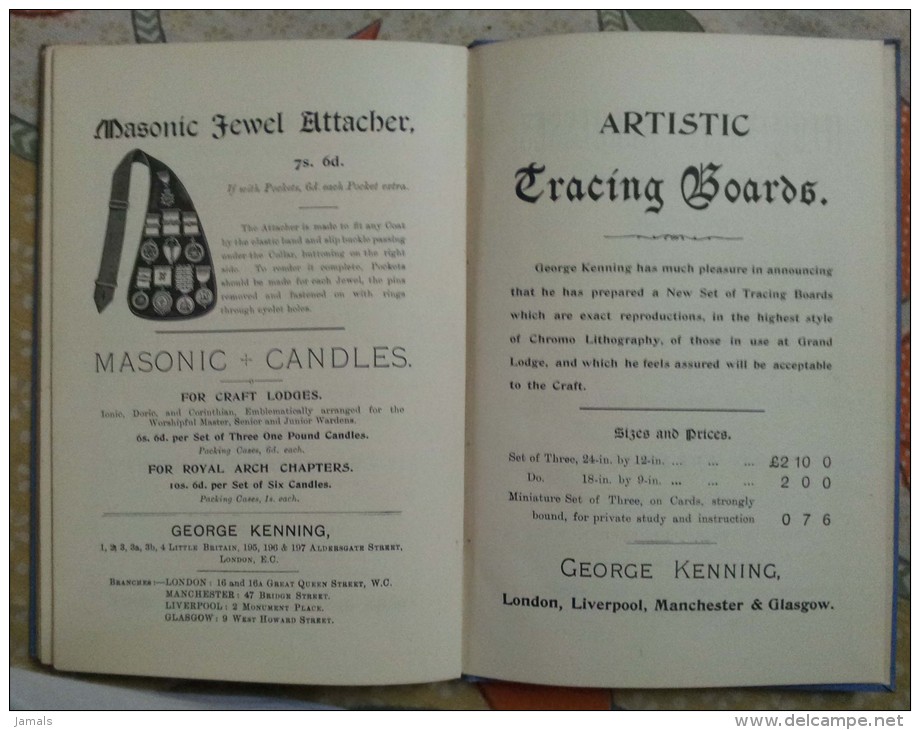 Freemasonry, Maconnerie, Master Mason's Handbook 1894, Prince Of Wales Edward VII, 3 Scans See For Details - 1900-1949