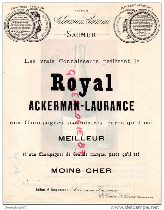 49 - SAUMUR - ST SAINT HILAIRE SAINT FLORENT - ACKERMAN-LAURANCE- VIN MOUSSEUX - 1896 - Reclame
