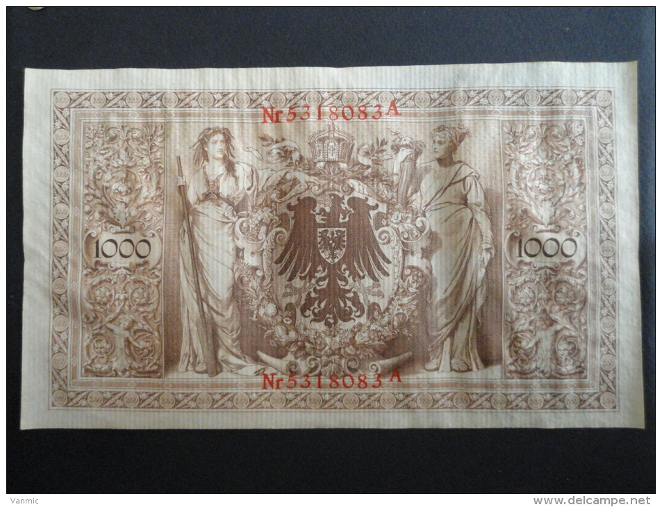 1910 A - 21 Avril 1910 - Billet 1000 Mark - Allemagne - Série A : N° 5318083 A - Banknote Deutschland Germany - 1.000 Mark