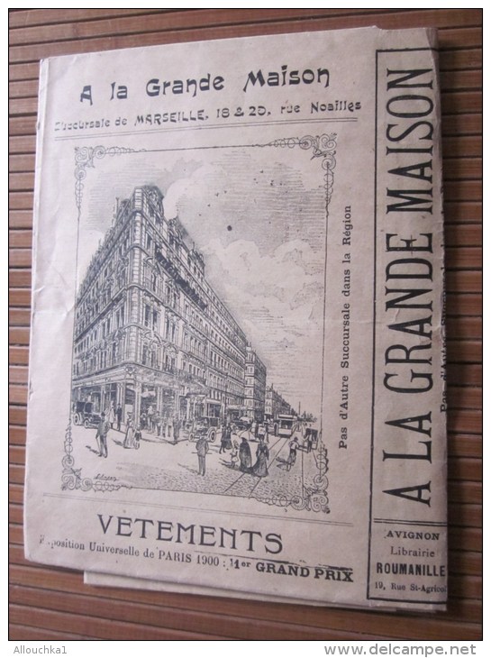 Rare Super Protège Livre Avec Publicité "Grande Maison"rue Noailles Marseille (illustration)Roumanille Libraire Avignon - Protège-cahiers