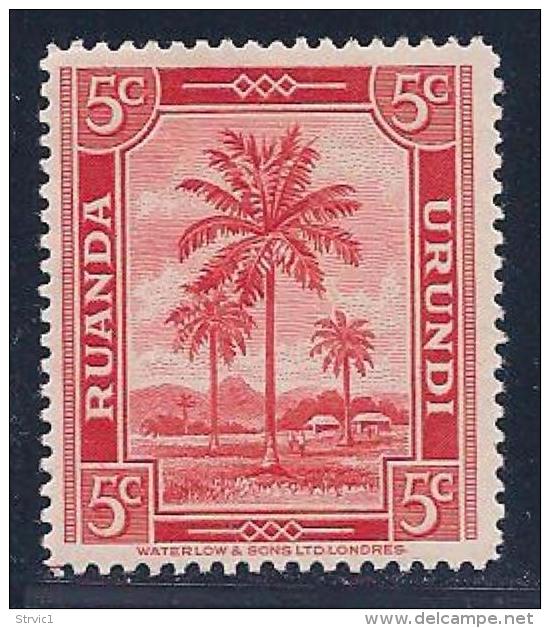 Ruanda-Urundi, Scott # 68 Mint Hinged Oil Palms, 1942 - Unused Stamps