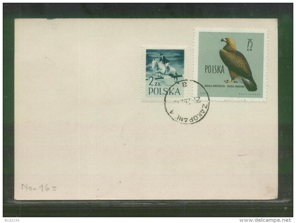 POLAND 1962 BOCIAN DELAYED 14TH GLIDER FLIGHT PC1 BLUE GREEN DELAY CACHET FIS SKIING CINDERELLA - Zweefvliegers