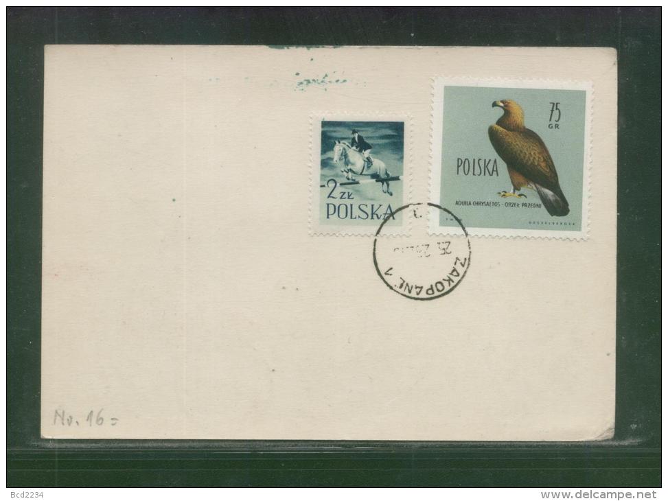 POLAND 1962 BOCIAN DELAYED 14TH GLIDER FLIGHT PC2 GREEN GREEN DELAY CACHET FIS SKIING CINDERELLA - Alianti