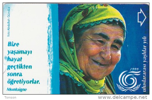 Turkey, N-114, International Year Of Elderly, Epigram From Montaigne, 2 Scans. - Turkije