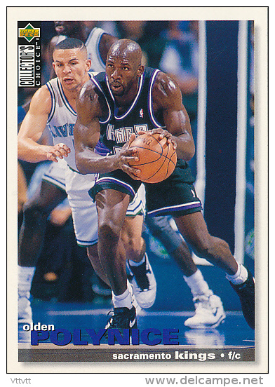 Basket NBA (1995), OLDEN POLYNICE, N° 136, Sacramento Kings, Upper Deck, Collector's Choice, Trading Cards... - 1990-1999