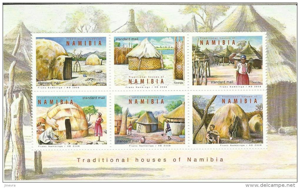 NAMIBIA "TRADITIONAL HOUSES OF NIMIBIA" 2008 NEW - Namibia (1990- ...)