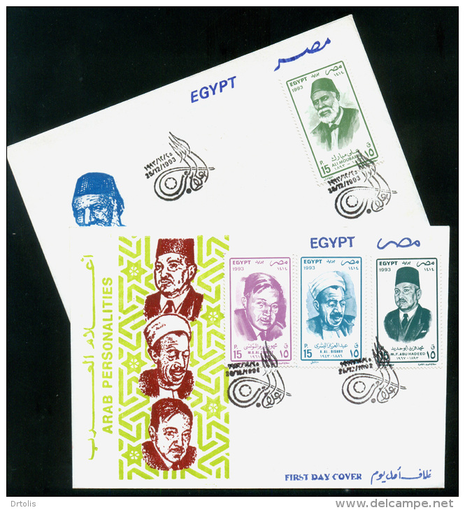 EGYPT / 1993 / ABDUL AZIZ AL BISHRY / MAHMUD BAYRAM AL TUNISY / MOHAMED FARID ABU HADEED / ALI MOUBARAK / 2 FDCS - Lettres & Documents