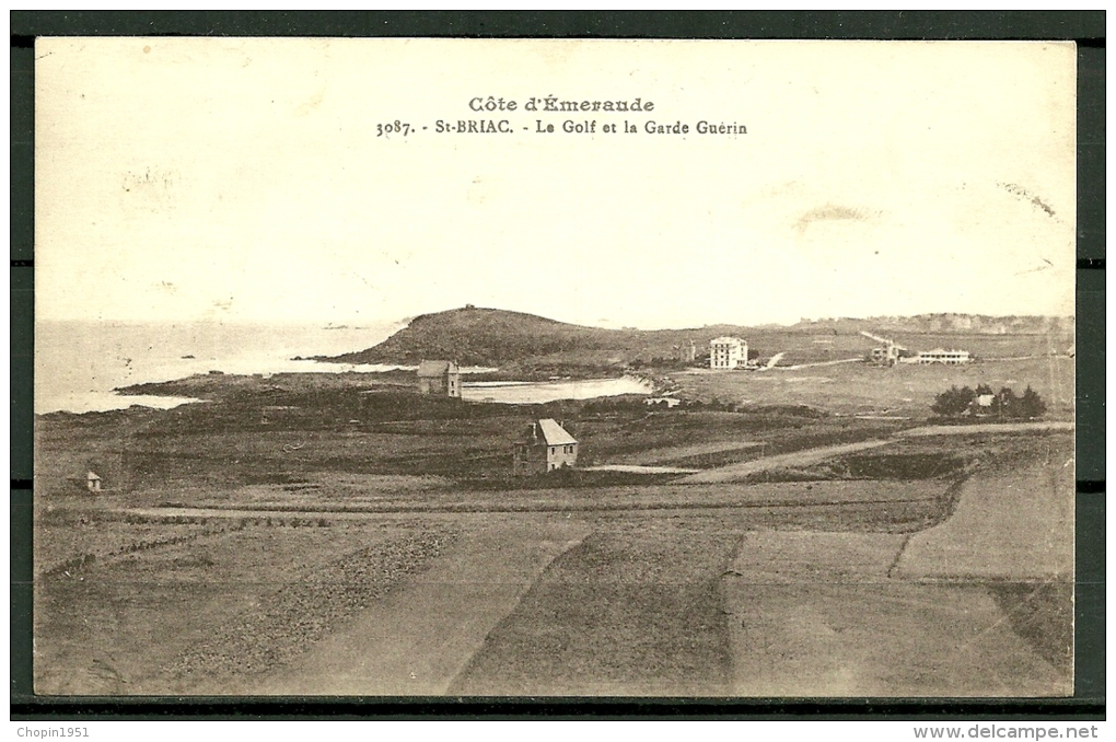 CACHET : ST BRIAC (ILLE ET VILAINE)   SUR CARTE POSTALE : LE GOLF ET LA GARDE GUERIN - 1921-1960: Periodo Moderno