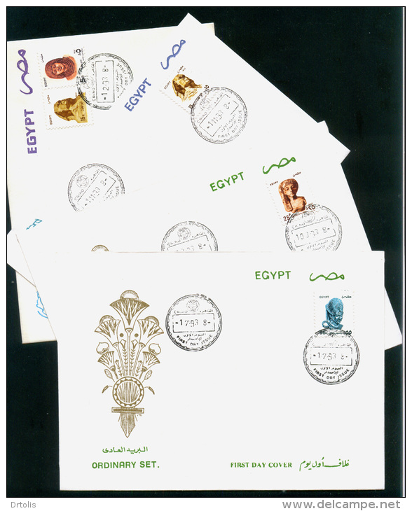 EGYPT / 1993 / REGULAR SET / EGYPTOLOGY / ARCHEOLOGY / EGYPT ANTIQUITY / 4FDCS - Briefe U. Dokumente