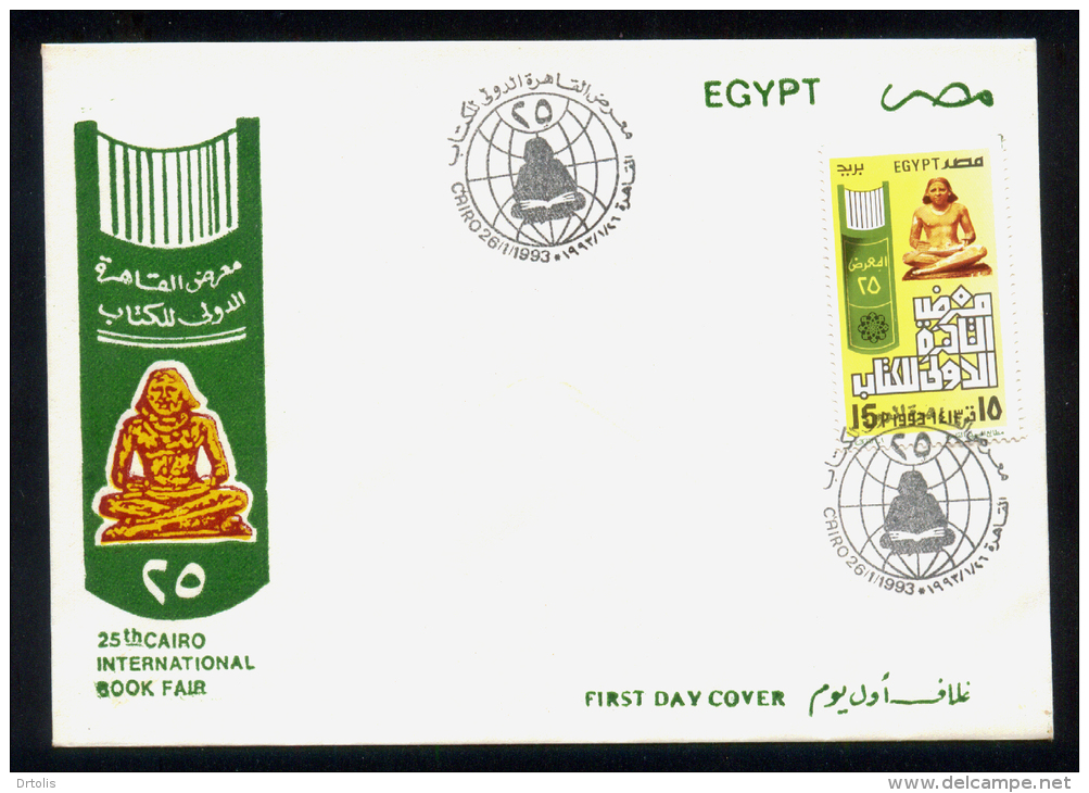 EGYPT / 1993 / CAIRO INTL. BOOK FAIR / THE SEATED SCRIBE / FDC - Brieven En Documenten