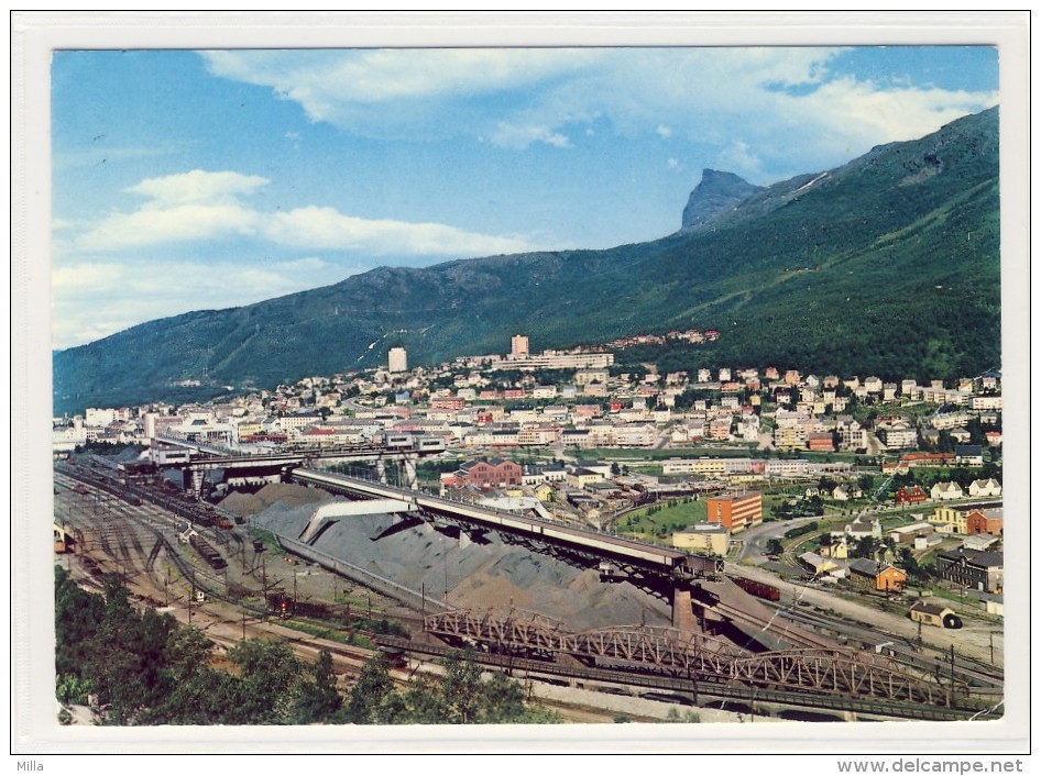 &#9733;&#9733; NARVIK. L.K.A.B.’S MALMANLEGG M/TOGVOGNER &#9733;&#9733;  NARVIK With RAILWAY & BRIDGE. 1963. &#9733; - Norwegen