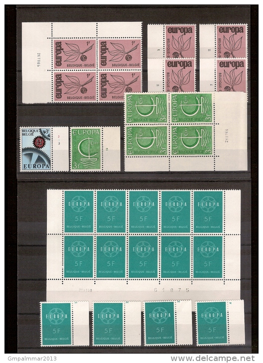 Lot EUROPA Zegels Met Plaatnummers En Drukdatum Met O.a. Nrs. 1112 , 1342 En 1389  MNH **  , ZELDZAAM Geheel ! - ....-1960