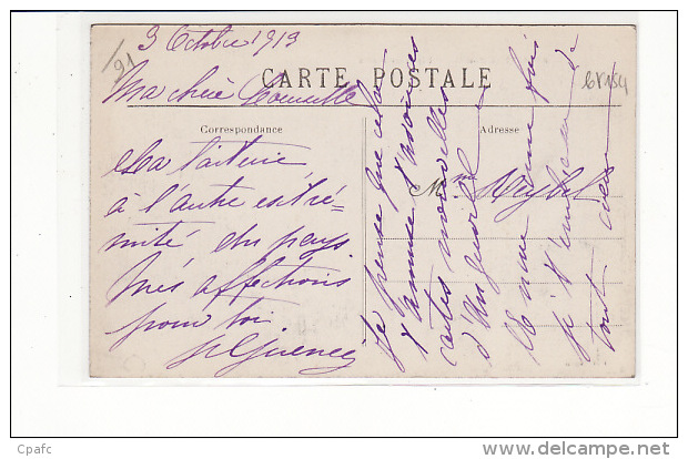 Carte 1910 ANGERVILLE / DEPART DES LAITIERS De L'hôtel De France (métier Laiterie) - Angerville