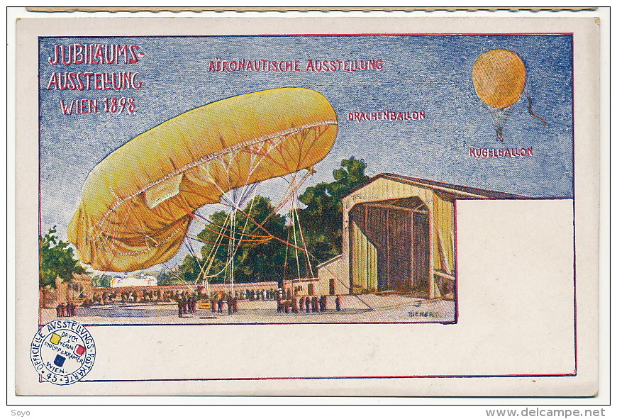 Jubilaums Ausstellung Wien 1898 Vienne Austria Ballon Montgolfiere Philipp Et Kramer Ill. Bienert - Dirigibili