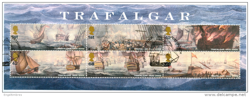 Great Britain 2005 TRAFALGAR  MS2580 - VERY FINE USED - On Piece - Blocks & Miniature Sheets