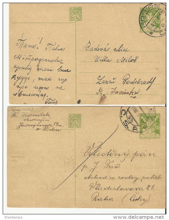 =TCH 1920 GS*2  KosireNACH PRAG , LAZNE - Postales