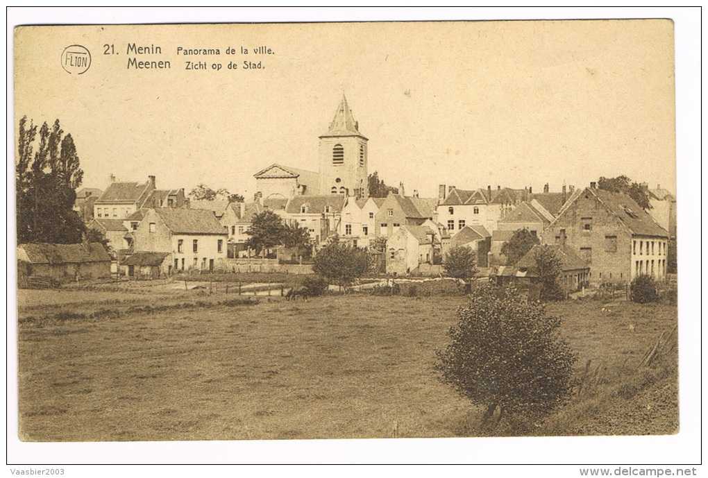 MENIN - MENEN , Panorama De La Ville - Zicht Op De Stad  , Rond 1930 - St-Genesius-Rode