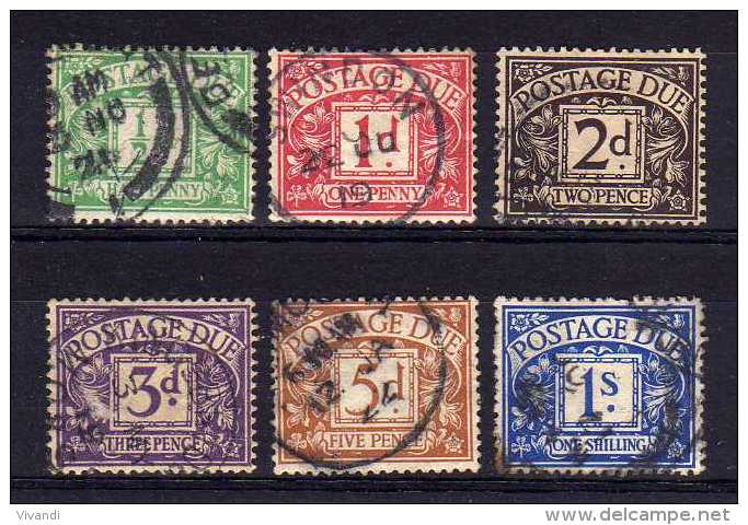 Great Britain - 1914/18 - George V Postage Dues (Part Set, Simple Cypher Watermark) - Used - Taxe