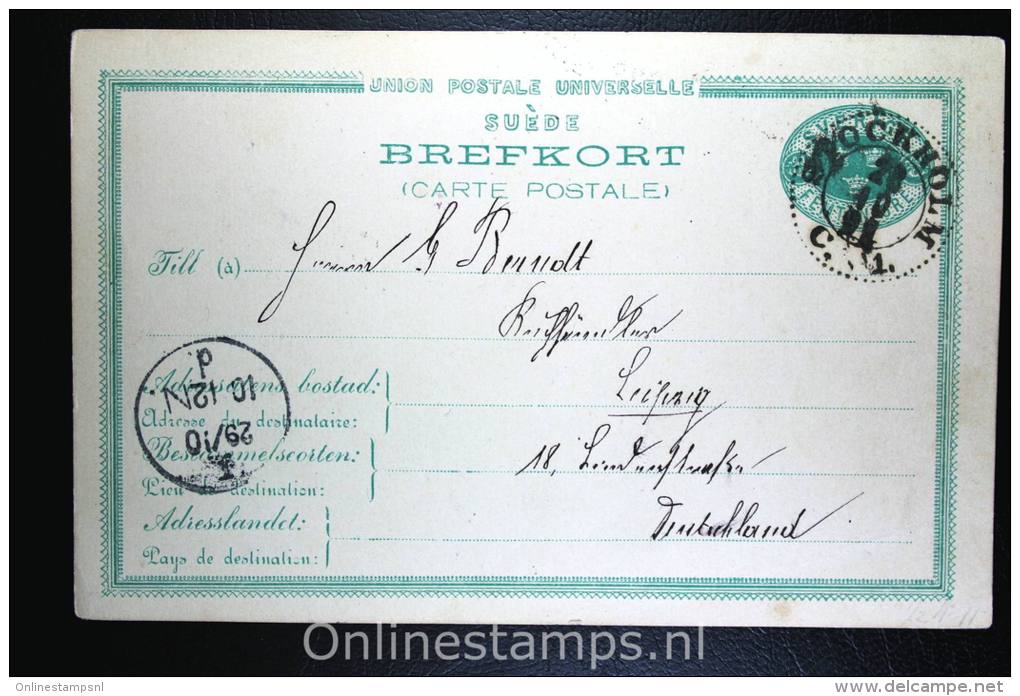 Sweden: Mi P 14,15 Ore,Stockholm-Leipzig  Germany 1891,Signed/geprüft GBSV,light Fold Right Bottom - Entiers Postaux