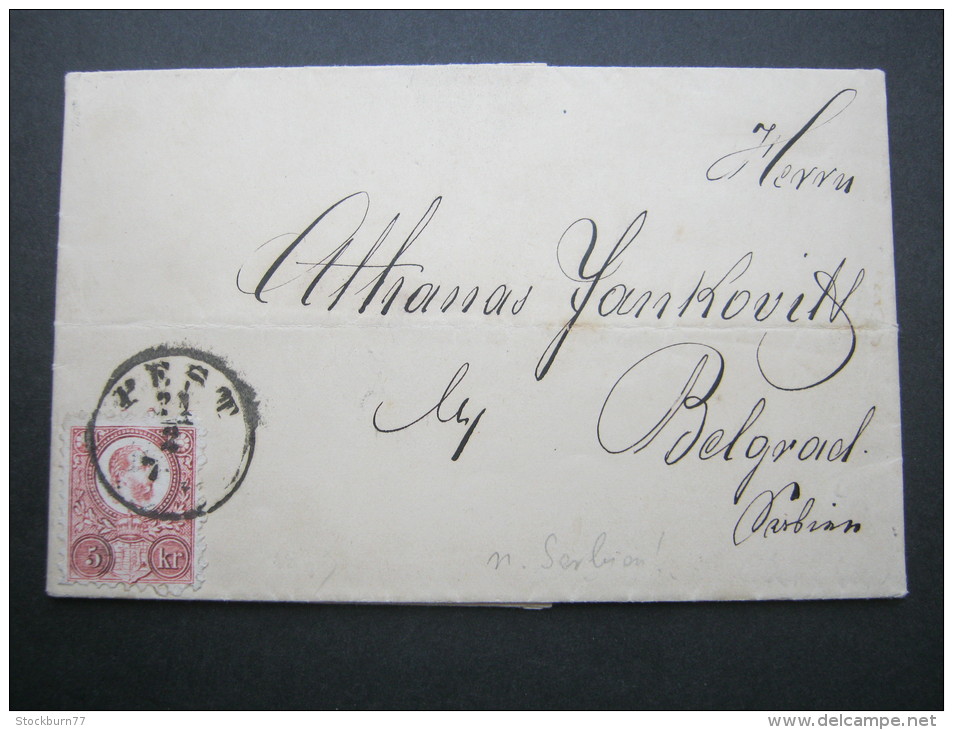 1873, Brief Nach  Serbien - Lettres & Documents
