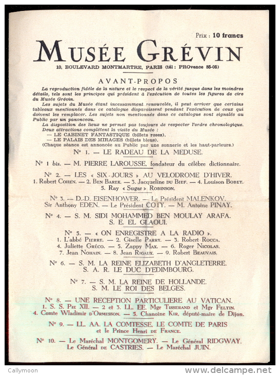 Le Musée Grevin - 1955. - Programas