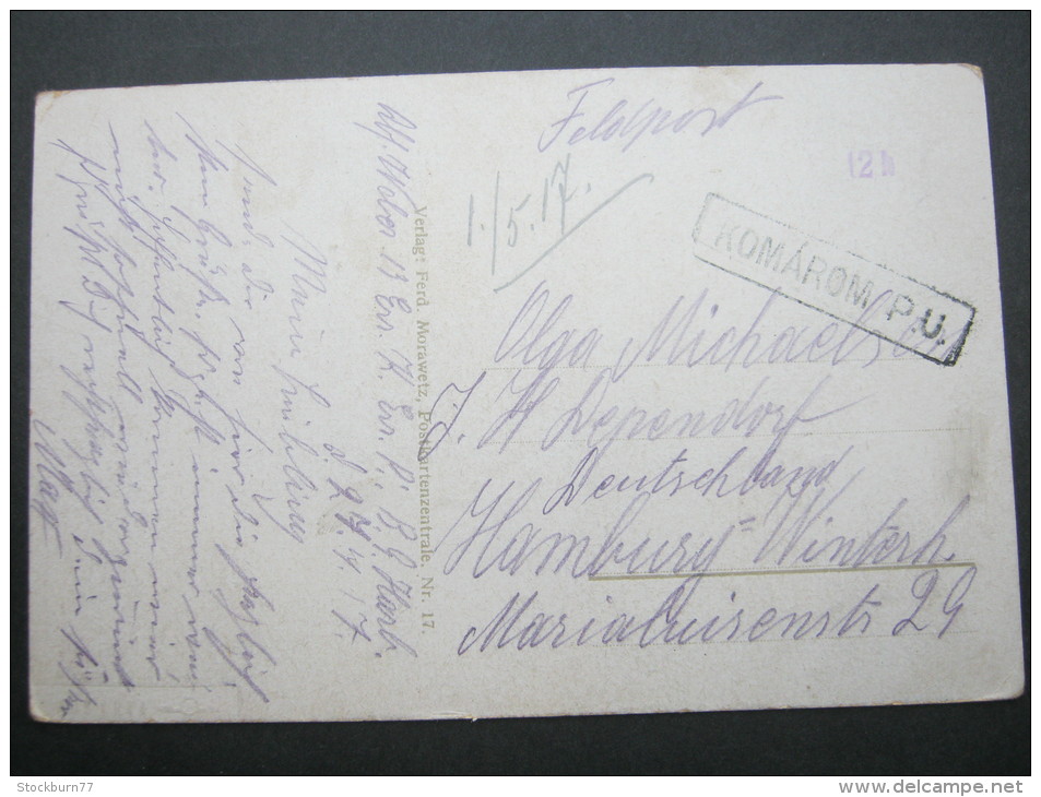 1917, Bahnstempel Auf Karte - Lettres & Documents