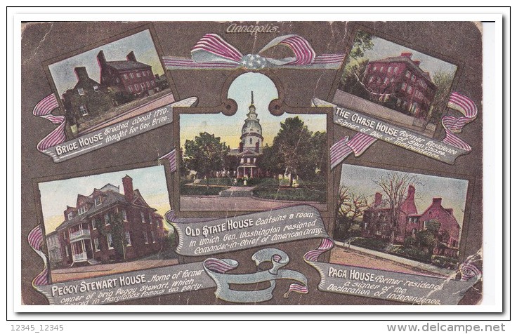Annapolis, Houses ( Card Has Folds, Card Is Not In Good Condition ) - Annapolis