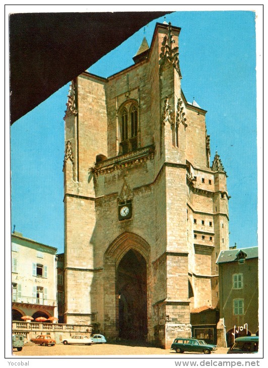 CP, 12, VILLEFRANCHE-DE-ROUERGUE, Le Clocher-porche De La Collégiale Notre-Dame (XIVe Et XVe Siècle), Voyagé En 1968 - Villefranche De Rouergue